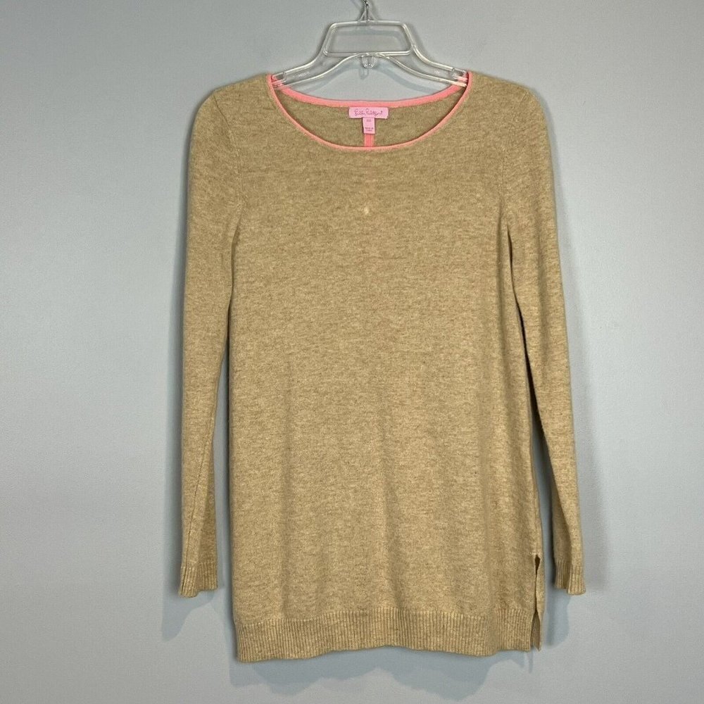 Lilly Pulitzer Cashmere Sweater with Defects‎ Tan Pink Size XXS